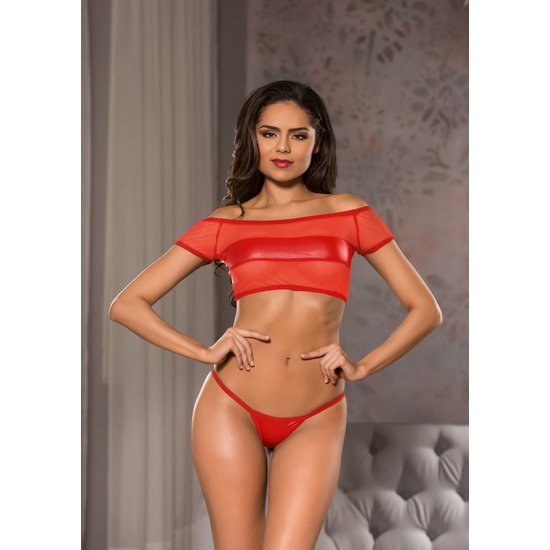Top Set mit Tanga - rot