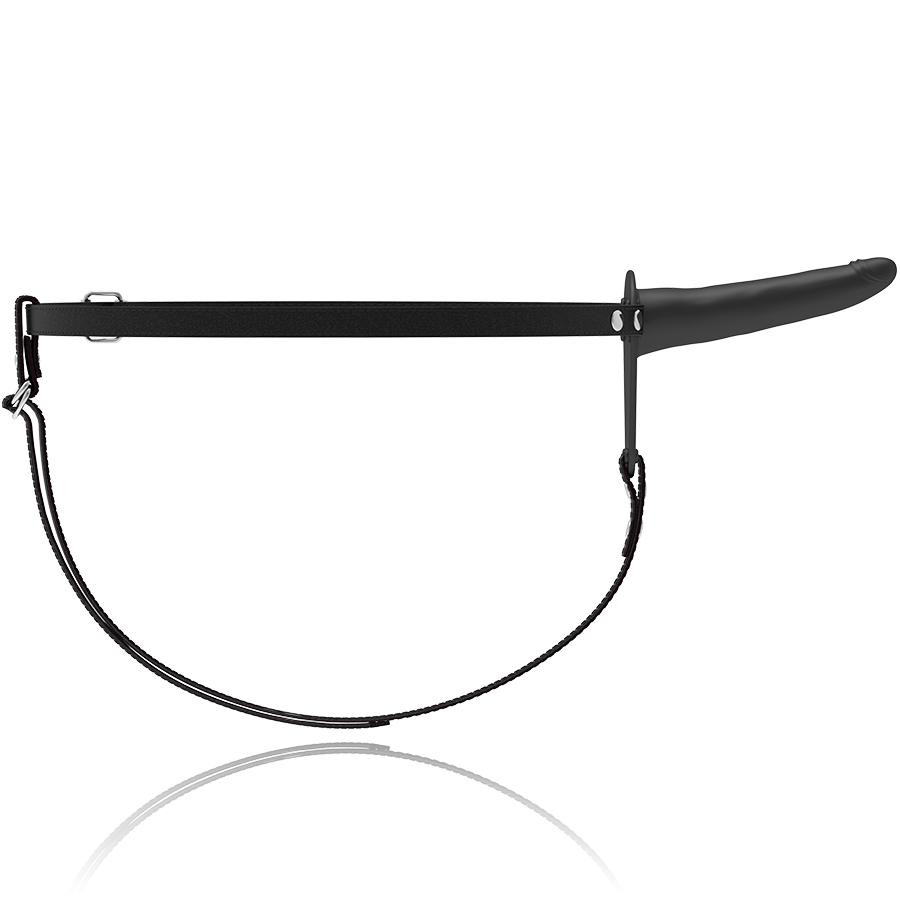 Fetisch devot Silikon Strap-On Vibrator schwarz 15cm