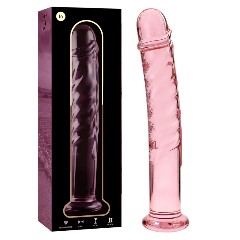 Dildo aus rosa Nebeleffektglas