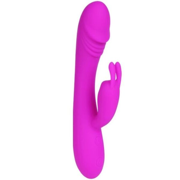 Rabbit-Vibrator Pretty Love Hunter aus Silikon, mit gebogenem Schaft und Hasenohren