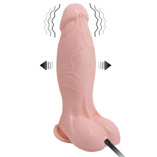 Aufblasbarer Dildo Baile 18,8 cm, realistisch, mit Hoden, Saugnapf an der Basis und Pumpe