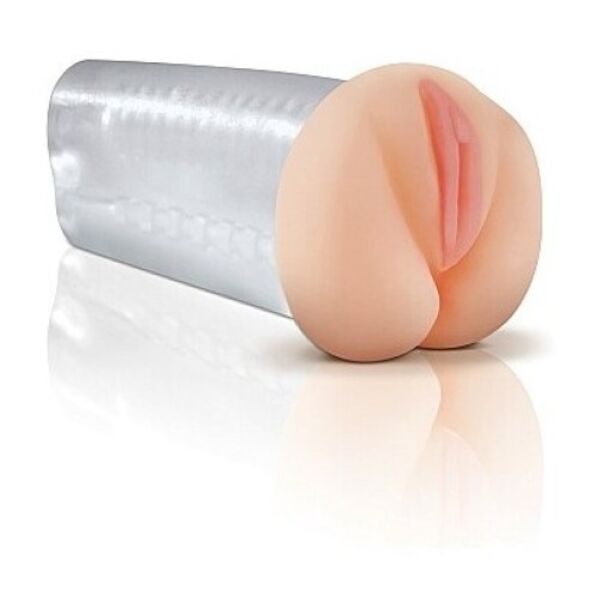 Transparenter Masturbator Pipedream Extreme Toyz mit sichtbarer Perlenstruktur im Inneren