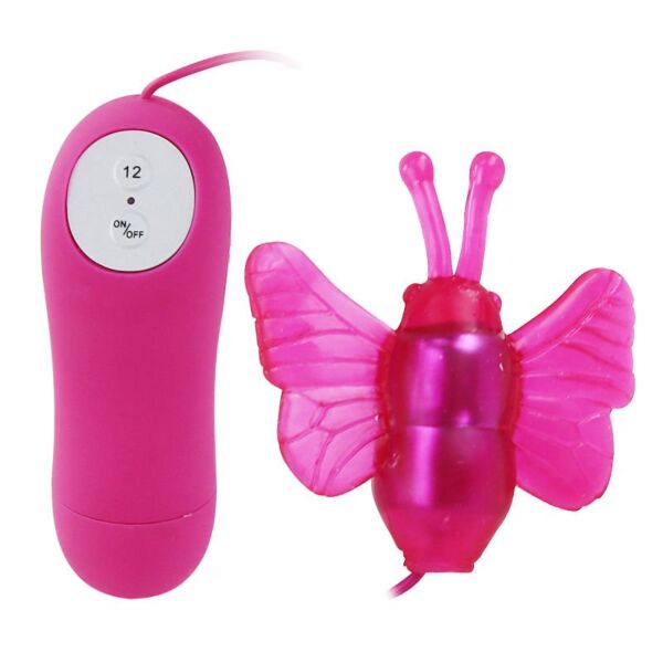 Schmetterling-Vibrator Baile in Lila mit Fühlern und Kabelfernbedienung