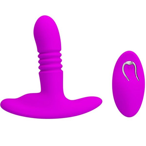 Analplug Pretty Love Heather BI-014647W aus schwarzem Silikon mit Saugnapf an der Basis