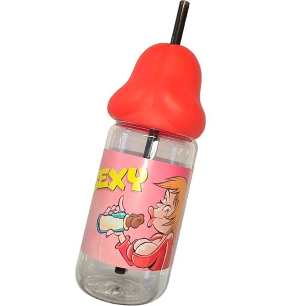 Babyflasche Diablo Picante 360 ml mit roter Spitze in Penisform