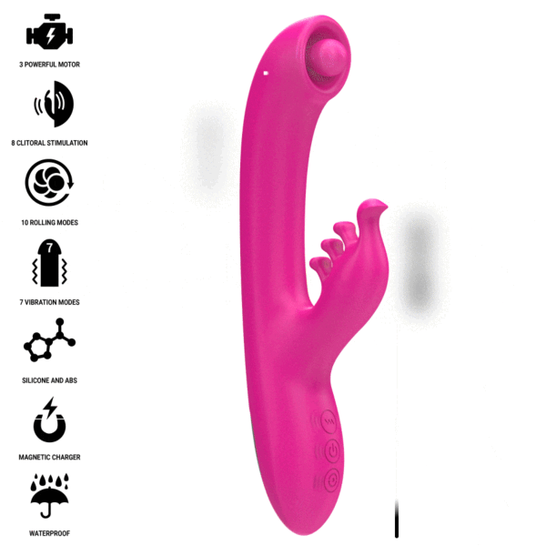 Rabbit-Vibrator Intense Christina mit einführbarem Schaft und äusserem Arm für die Klitoris