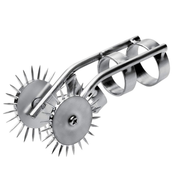 Fingerhut-Stimulator Metal Hard mit zwei Rädern und drei Ringen