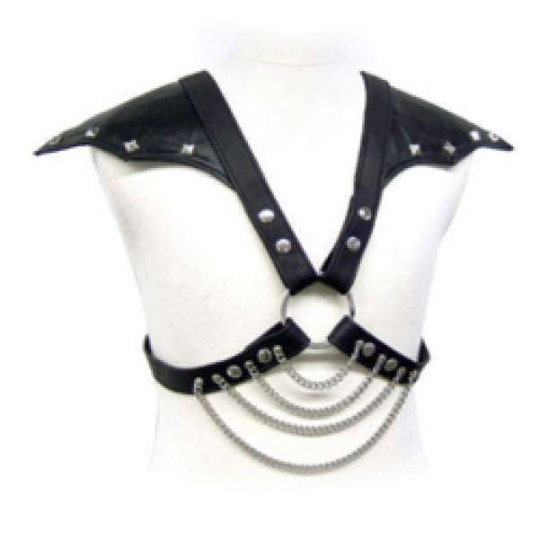 BDSM Harness Leather Body für Männer mit verstellbaren Riemen und Metallketten
