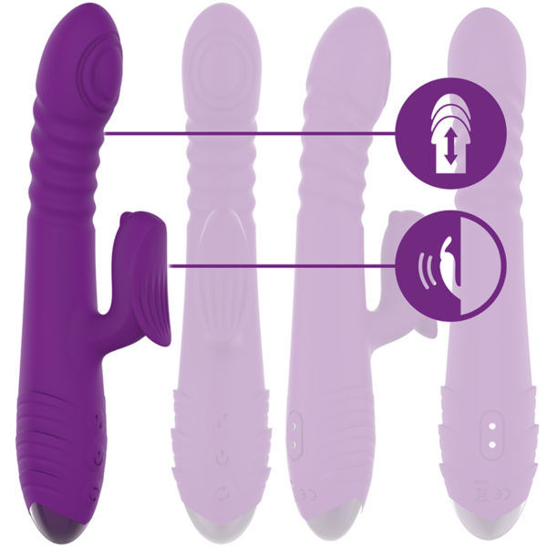 Lila Vibrator Intense Iggy mit Klitoris-Stimulator