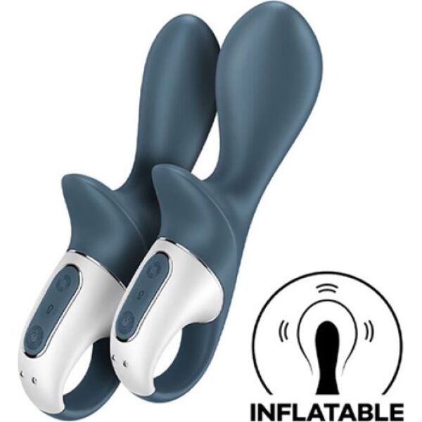 Anal-Vibrator Satisfyer Air Pump Booty 2 in Anthrazit, mit Fuss und Haltering