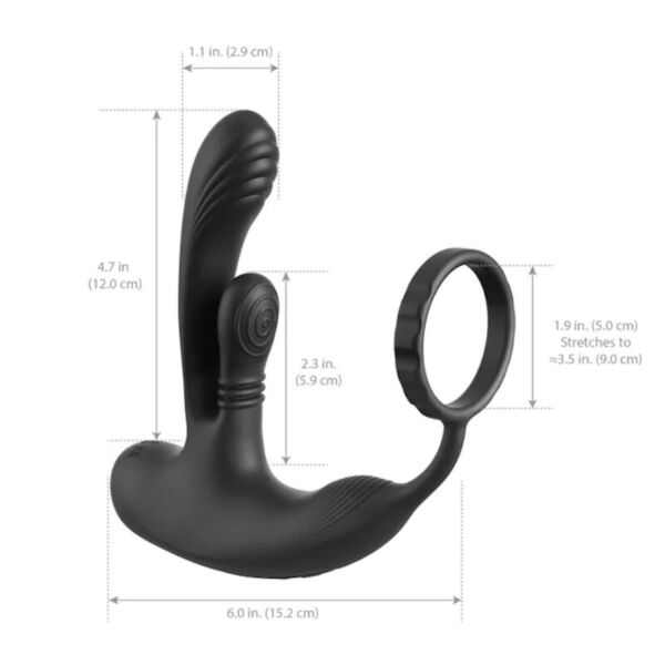 Pipedream Ass-Gasm IntiMotion Stimulator mit Prostatakopf, strukturiertem Analplug und Perineum-Pad