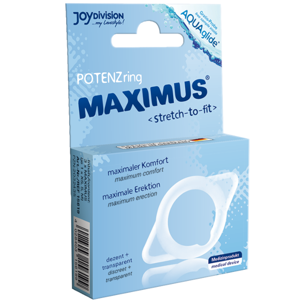 Set aus drei transparenten Penisringen JOYDIVISION Maximus in den Grössen XS, S und M