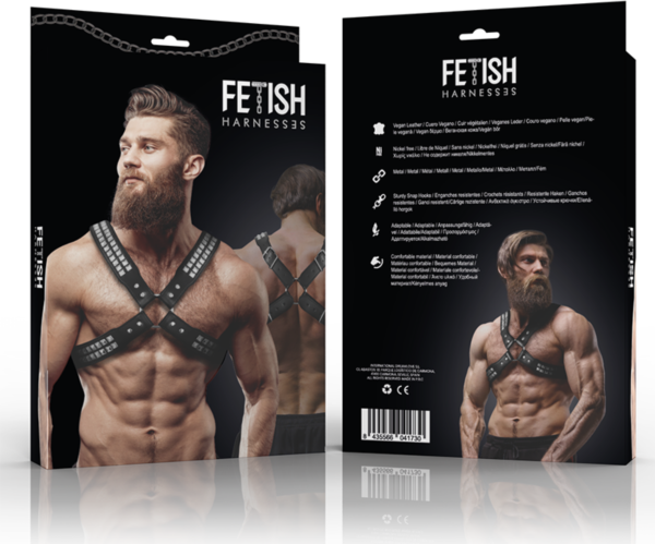 Brustharness für Männer Fetish Submissive Attitude, auf dem Oberkörper getragen