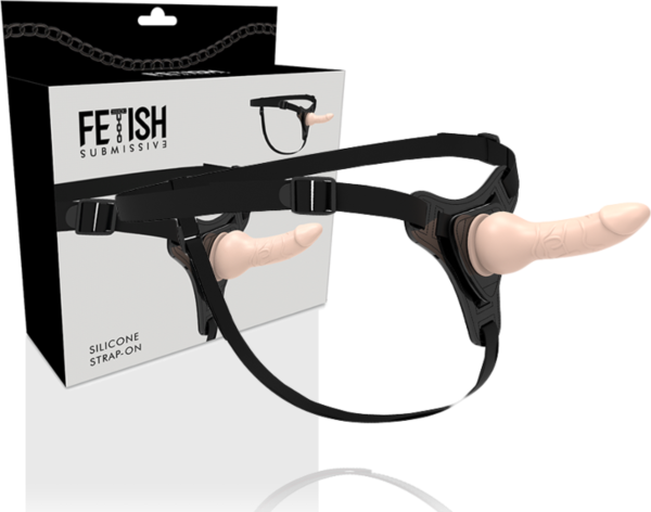 Fetish Submissive Strap-on mit elastischem Gurt und Silikonteil mit konischer Spitze