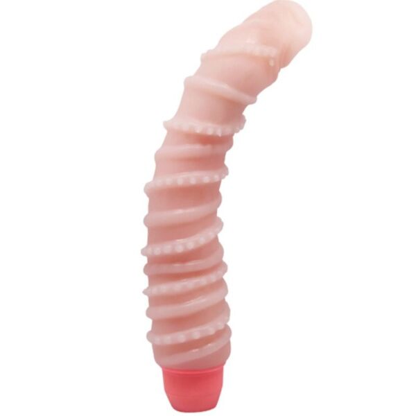 Realistischer Vibrator BAILE Flexi Vibe Spiral in Hautfarbe, mit Adern und abgerundeter Eichel