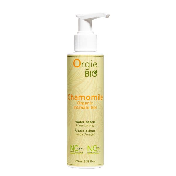 Pumpflasche mit dem Intimgel Orgie Bio Chamomile, 100 ml
