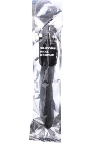 Analdusche All Black 27 cm aus Silikon mit Schlauch