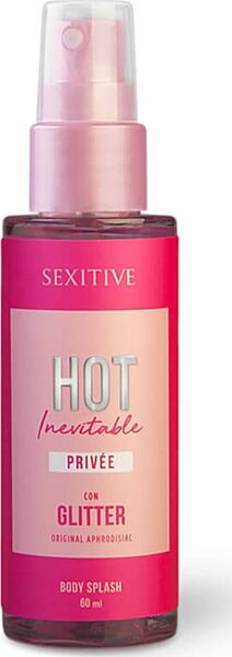 Sexitive Hot Inevitable Body Mist mit Glitzer, 60-ml-Flasche mit Zerstäuber