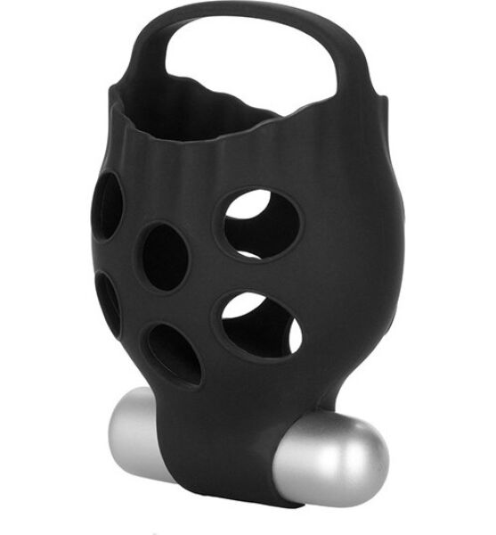 Hodenhalter Calexotics Dr. Joel in Schwarz mit Mini-Vibrator