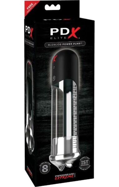 Penispumpe Pipedream PDX Elite Blowjob Power Pump mit transparentem Zylinder und weicher Öffnung