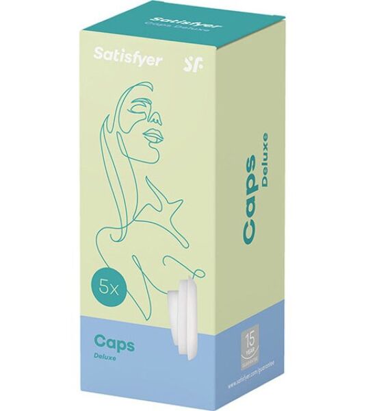 Weisse Silikon-Aufsätze Satisfyer Deluxe Climax Tips, 5er-Pack