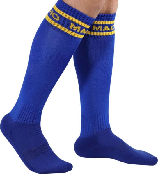 Lange Socken Macho Underwear im Fussballstutzen-Stil, mit dem Logo der Marke