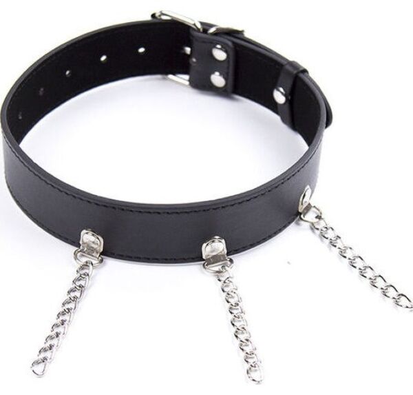 Halsband mit Ringen Ohmama Fetish, mit Kette