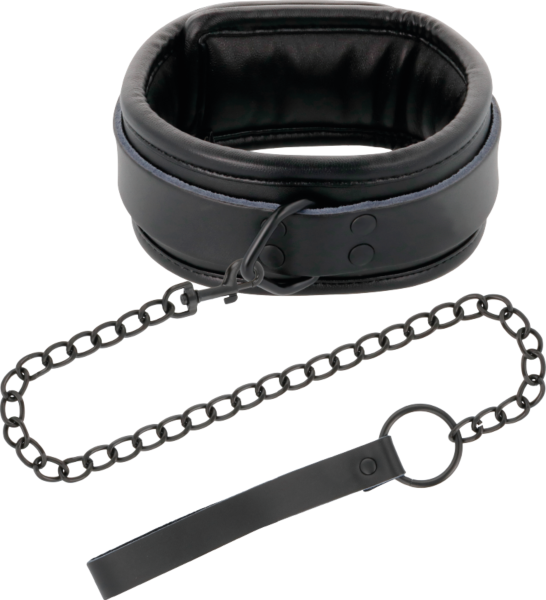 Halsband Darkness Black Necklace with Chain, schwarz, mit Kettenleine