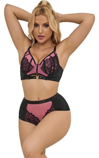 Dessous-Set aus Spitze und Netz mit Push-up-BH von Subblime