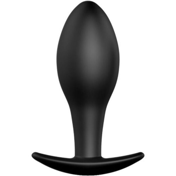 Analplug Pretty Love 8,5 cm aus schwarzem Silikon im Ankerdesign mit Griff