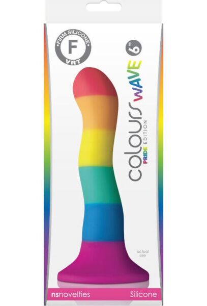 Dildo NS Novelties Pride Wave 17 cm aus Silikon mit Saugnapf an der Basis