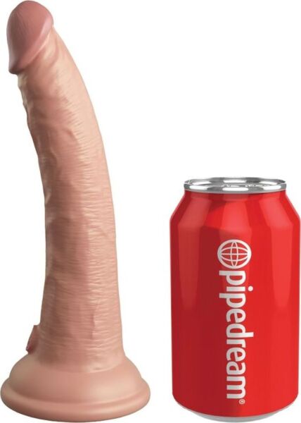 Realistischer Dildo-Vibrator King Cock Elite mit Fernbedienung und Saugnapf als Standfuss