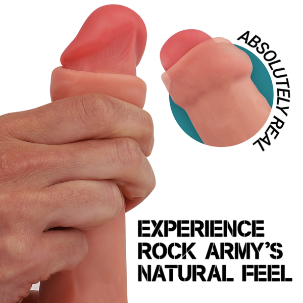 Realistischer Dildo Rock Army Raptor in natürlicher Farbe mit Saugnapf