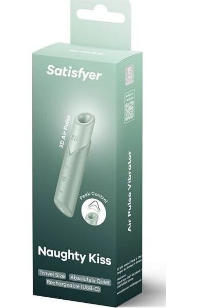 Klitoris-Sauger Satisfyer Naughty Kiss in Mint, im Lippenstift-Design