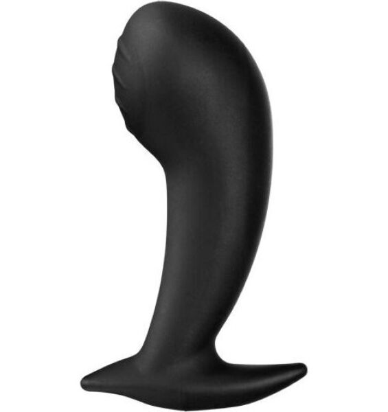 ElectraStim Silicone Noir Nona, G-Punkt-Elektrode aus schwarzem Silikon mit Biegung und Rillen