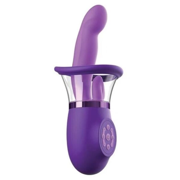 Pipedream Ultimate Pleasure Pro Plus in Lila, mit gebogenem Arm und Zunge zur Stimulation des Kitzlers