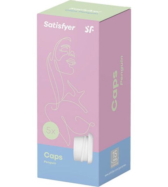 Fünf weisse Silikon-Aufsätze für den Satisfyer Pro Penguin NG