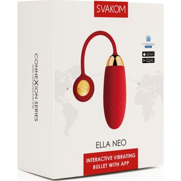 Vibro-Ei SVAKOM Ella Neo in Rot, mit Aussenteil