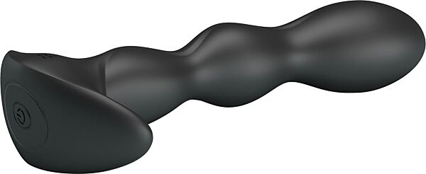 Schwarzer Analvibrator Party Up Jim mit Schaft aus Stufenkugeln und Basis