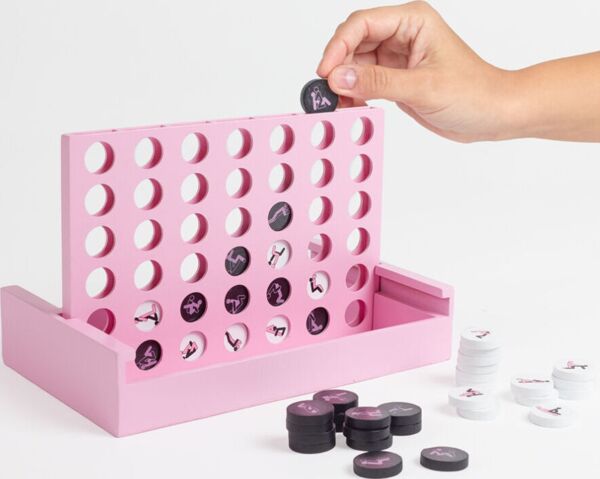 Holzspiel Secret Play Play4Sex mit zerlegbarem Spielbrett und weissen und schwarzen Spielsteinen