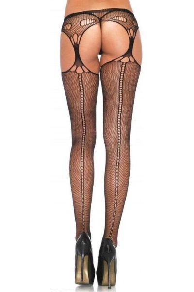 Schwarze Netzstrumpfhose mit Strapsgürtel Leg Avenue Ally