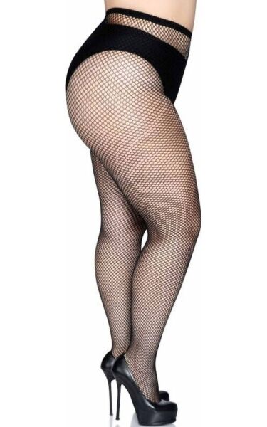 Netzstrumpfhose Leg Avenue Risa in Grösse Queen, Farbe Schwarz