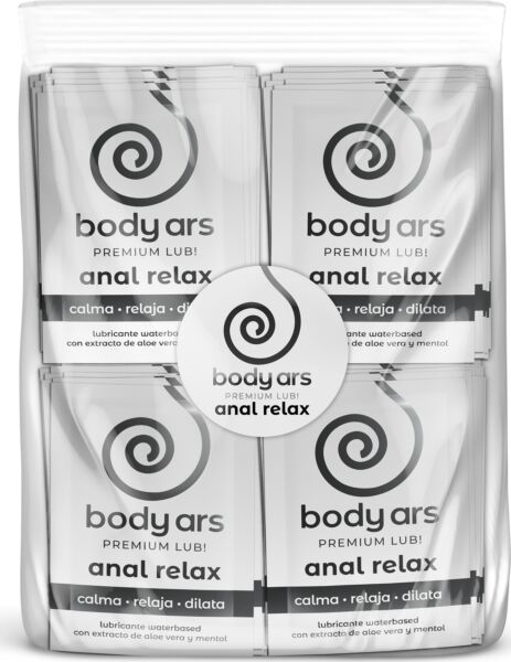 Beutel mit Einzeldosen des Analgleitgels Body Ars Anal Relax