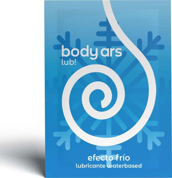 Karton mit 20 Einzeldosis-Sachets des Gleitgels Body Ars Kälteeffekt