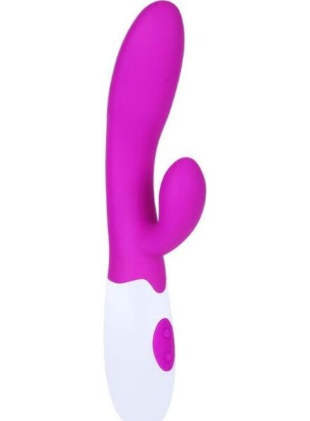 Pretty Love Flirtation Alvis Rabbit-Vibrator in Flieder und Weiss mit einführbarem Teil und Klitorisstimulator