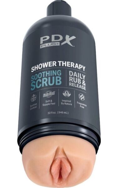 Masturbator PDX Plus Shower Therapy Soothing Scrub in Form einer Shampooflasche