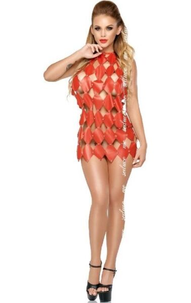 Kleid Me-Seduce Gwen mit Schachbrettmuster aus Rauten und silbernen Nieten