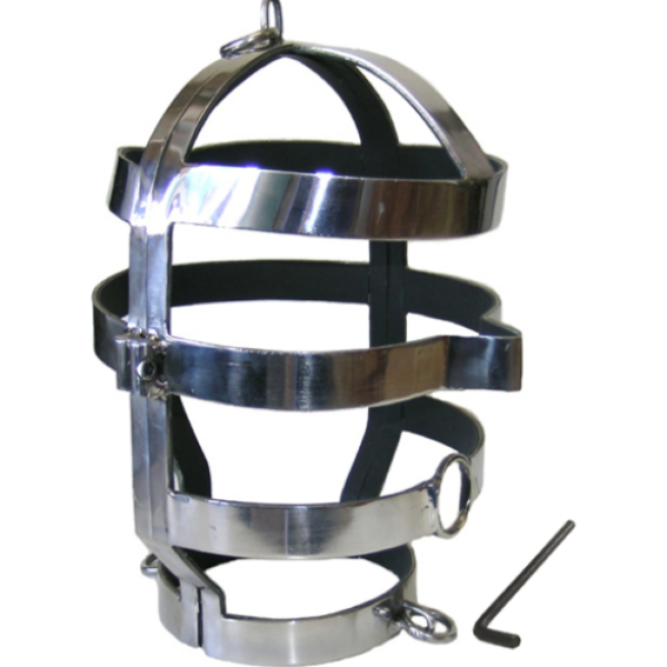 BDSM-Maske Metal Hard Mask with Steel Necklace mit Halsband