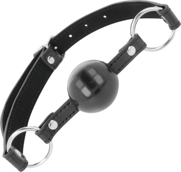 Ballknebel Darkness Black Ball Gag in Schwarz mit Riemen