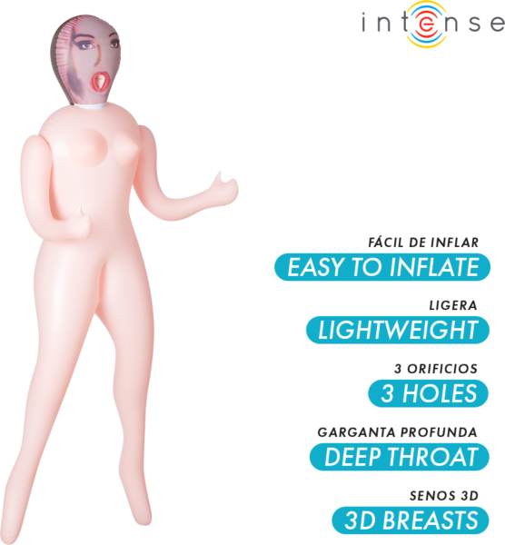 Aufblasbare Sexpuppe Intense Dolls Monique mit drei Öffnungen und 3D-Brüsten
